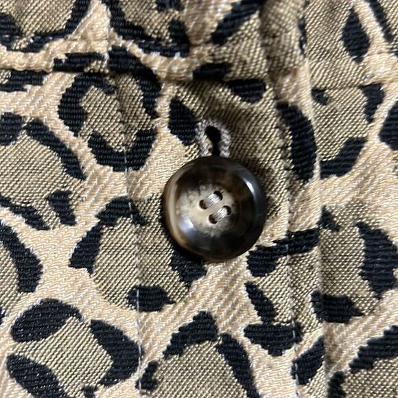 Travel collection blazer animal tan black cotton blend Medium - Picture 3 of 5